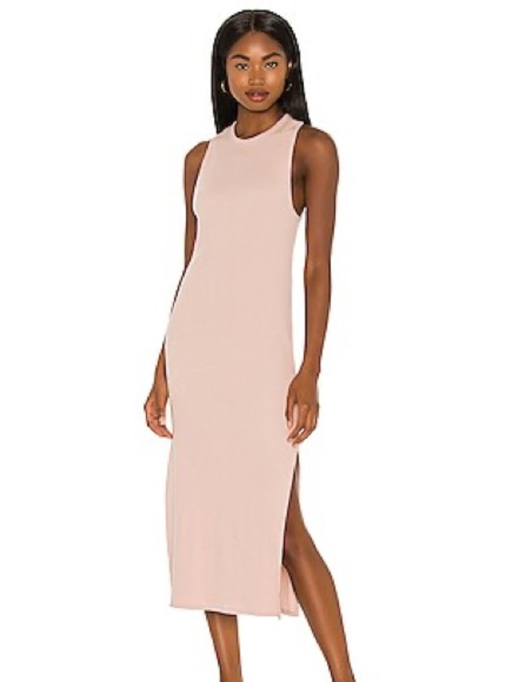 rag & bone Dusty Blush Ribbed Tank Maxi Dress